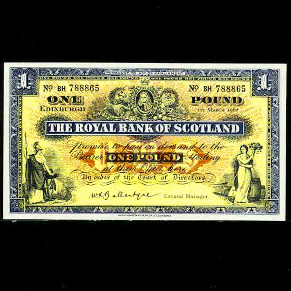 SCOTLAND-Ʈ-P324b-ARMS()-1 POUND-1962