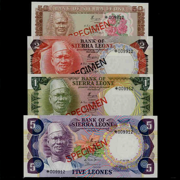 SIERRA LEONE-ÿ󸮿-P4~7-S.STEVENS()-ߺ 4(SPECIMEN)-NO.9912-50CENTS~5 LEONES-1978