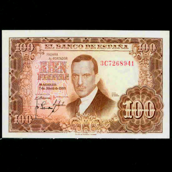 SPAIN--P145-JUAN ROMERO DE TORRES(Ǹ θ޷  ䷹-ȭ)-100 PESETAS-1955