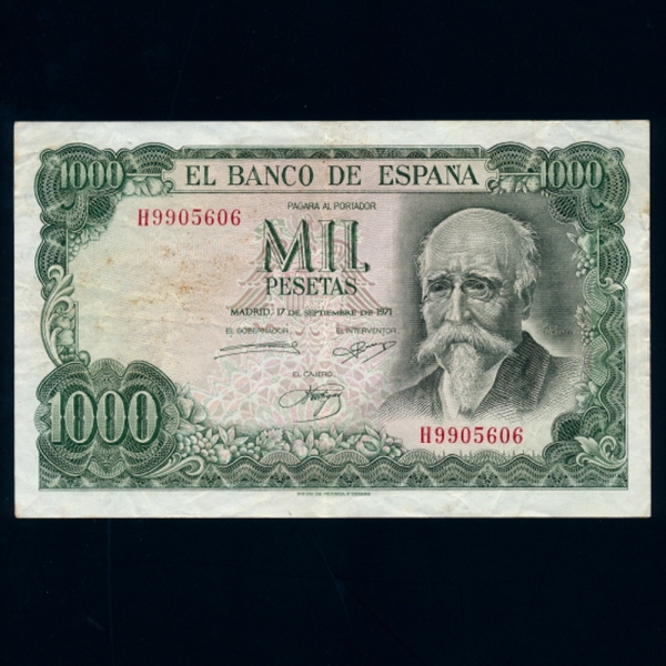 SPAIN--P154-JOSE ECHEGARAY(ȣ ü-)-1.000 PESETAS-1971