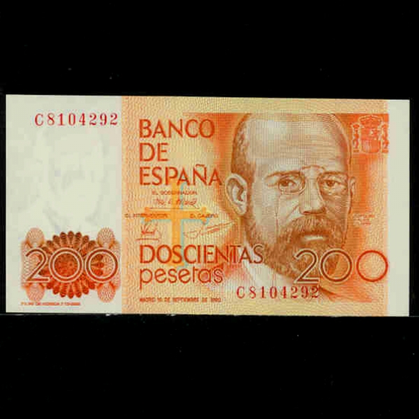 SPAIN--P156-LEOPOLDO GARCI DE LAS ALAS( ˶-Ҽ)-200 PESETAS-1984