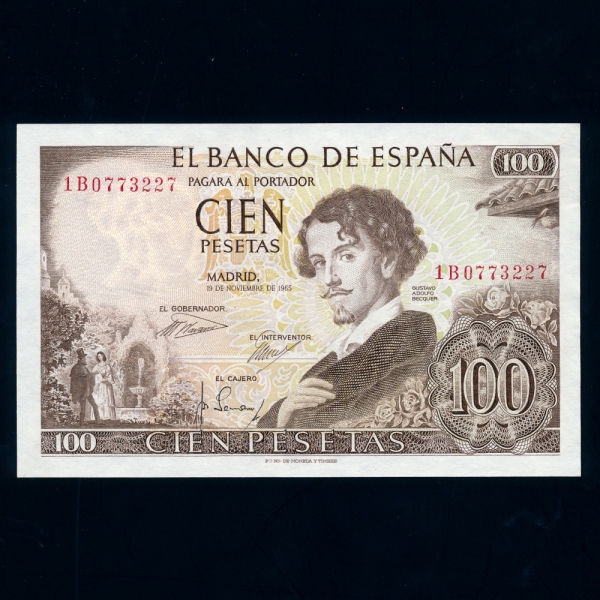 SPAIN--P150-GUSTAVO ADOLFO BECQUER(Ÿ Ƶ Ŀ-)-100 PESETAS-1970