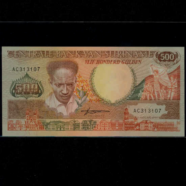 SURINAM--P135b-ANTON DEKOM( -)-500 GULDEN-1988