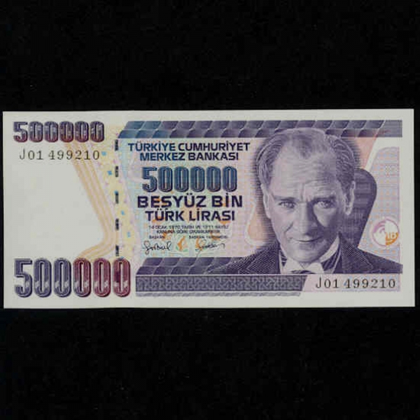 TURKEY-Ű-P212-KEMAL ATATURK(Ÿ ɸ ŸƢũ-)-500.000 LIRA-1998