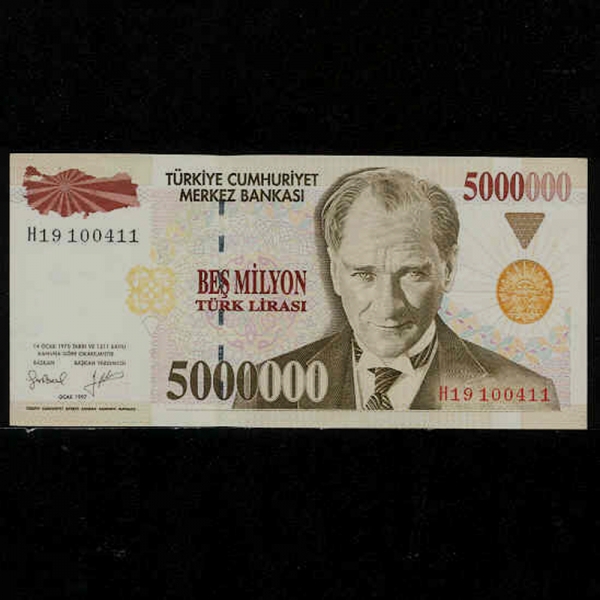 TURKEY-Ű-P210-KEMAL ATATURK(Ÿ ɸ ŸƢũ-)-5.000.000 LIRA-1997