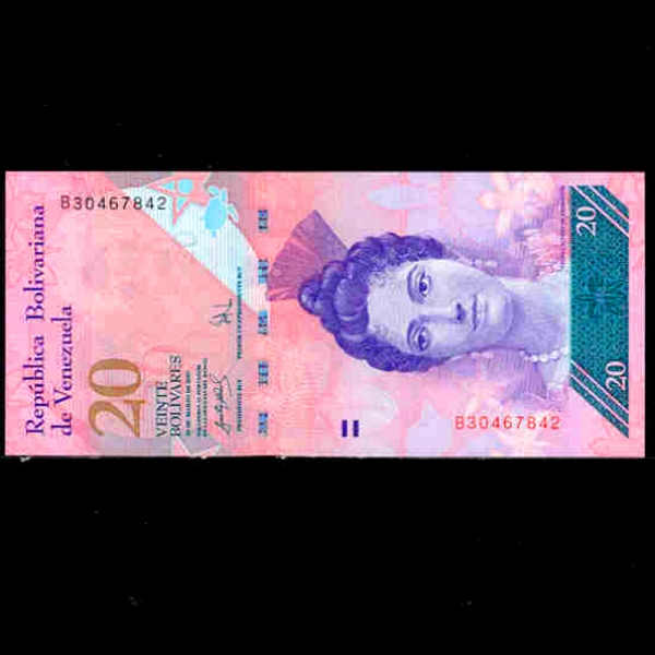 VENEZUELA-׼ȭ-P84b-LUISA CACERES(̻ ī  Ƹ- ΰ)-20 BOLIVARES-2007