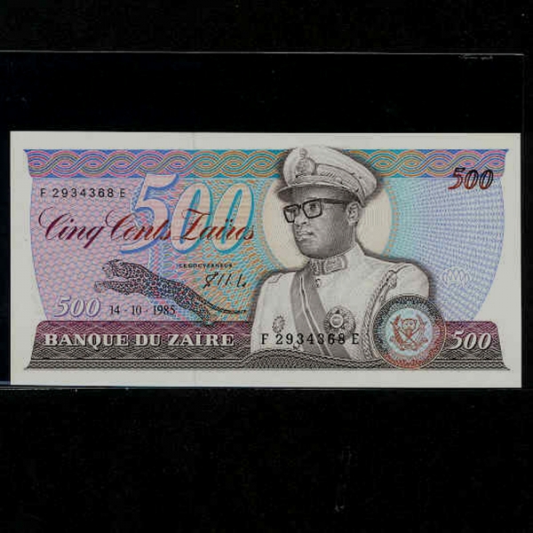 ZAIRE-̸-P30b-MOBUTU(  -)-500 ZAIRES-1985