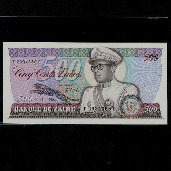 ZAIRE-̸-P30b-MOBUTU(  -)-500 ZAIRES-1985