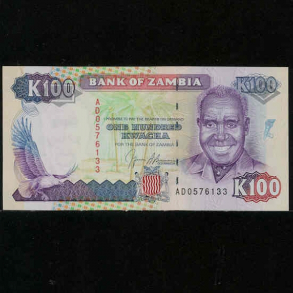 ZAMBIA--P34-K.KAUNDA(ɳ׽ ī-)-100 KWACHA-1991