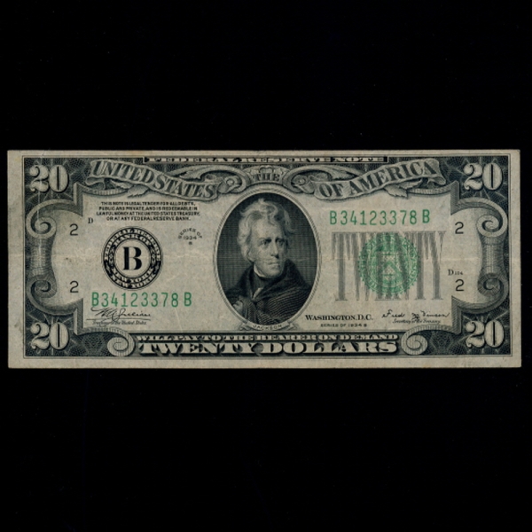 UNITED STATES OF AMERICA-̱-P431Db-ANDREW JACKSON(ص 轼-) -20 DOLLARS-1934