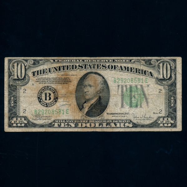 UNITED STATES OF AMERICA-̱-P415c-A.HAMILTON(˷ ع)-10 DOLLARS-1934