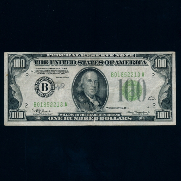 UNITED STATES OF AMERICA-̱-P433d-BENJAMIN FRANKLIN(ڹ Ŭ-)-NO.01852213-100 DOLLARS-1934