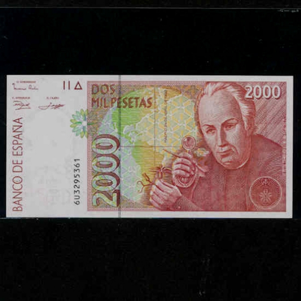 SPAIN--P162-JOSE CELISTINE MUTIS(ȣ Ƽ Ƽ-Ĺ)-2.000 PESETAS-1992