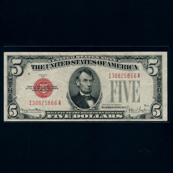 UNITED STATES OF AMERICA-̱-P379f-ABRAHAM LINCOLN()-5 DOLLARS-1928