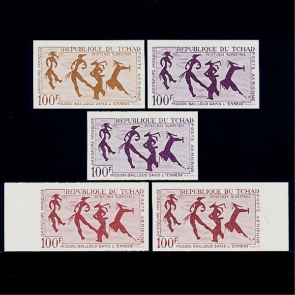 MASKED DANCERS(Ż)-COLOR PROOF-100f(#C38)-1967.12.19