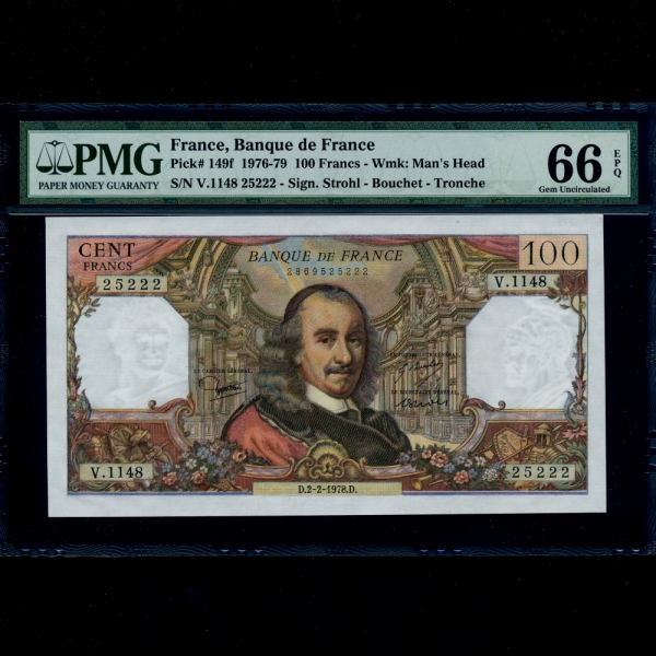 FRANCE--PMG66-100 FRANCS-#149f-1978