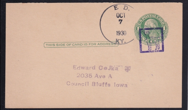 DOG()-FANCY COVER-ED,KY~IOWA.ü-1930.10.7