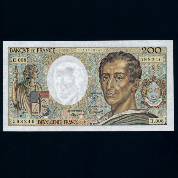 FRANCE--P155a-CHARLS BARON DE MONTESQUIEU(׽Ű-ö)-200 FRANCS-1981