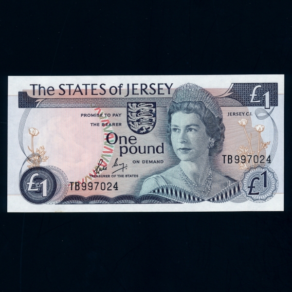JERSEY- -P11b-QUEEN ELIZABETH 2-1 POUND-1976~1988