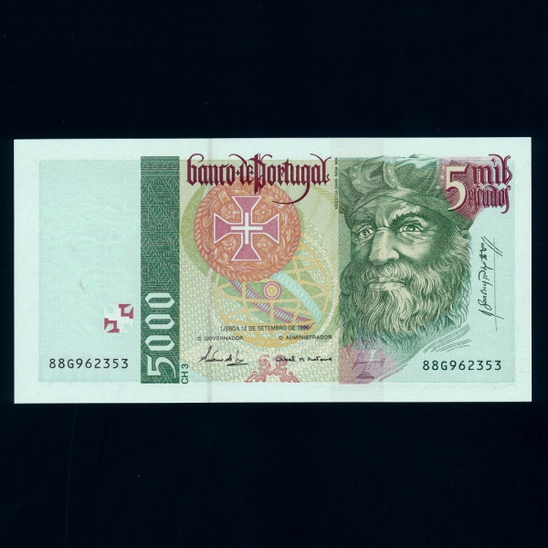 PORTUGAL--P190b-VASCO DA GAMA(ٽ  -Ž谡)-5.000 ESCUDOS-1996