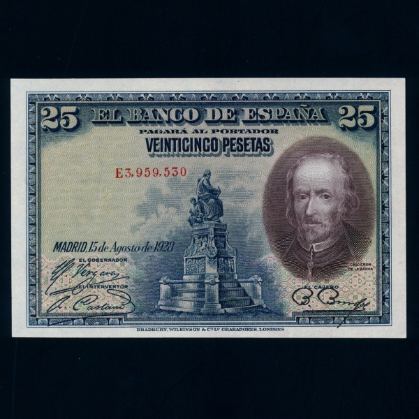 SPAIN--P74a-PEDRO CALDERON DE LA BARCA( Į  ٸī-۰)-NO.E3,959,530-25 PESETAS-1928