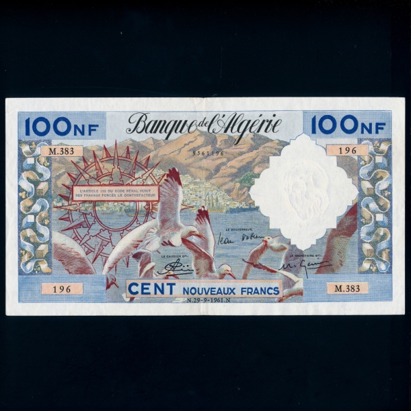 ALGERIA--P121-SEAGULLS(ű)-1,000 NOUVEAUX FRANCS-1961