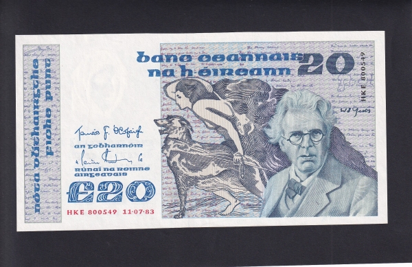 IRELAND-Ϸ-P73b-WILLIAM BUTLER YEATS( Ʋ -)-20 POUNDS-1983~1986