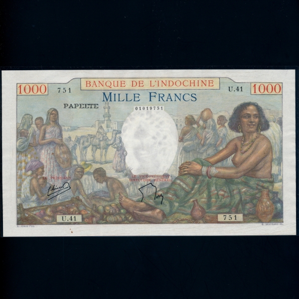 TAHITI-ŸƼ-P15-MARKET()1,000 FRANCS-1947~1957