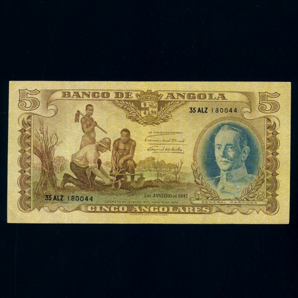 ANGOLA-Ӱ-P77-GENERAL CARMONA(ī-)-5 ESCUDOS-1947