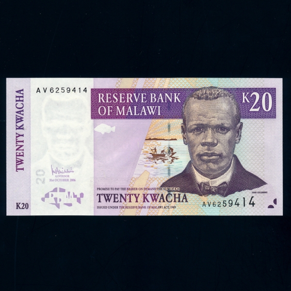 MALAWI--P38-JOHN CHILEMBWE()-20 KWACHA-1997