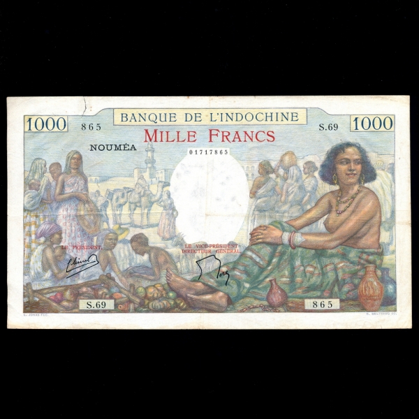 NEW CALEDONIA-ĮϾ-P43-MARKET()-1,000 FRANCS-1940~1965