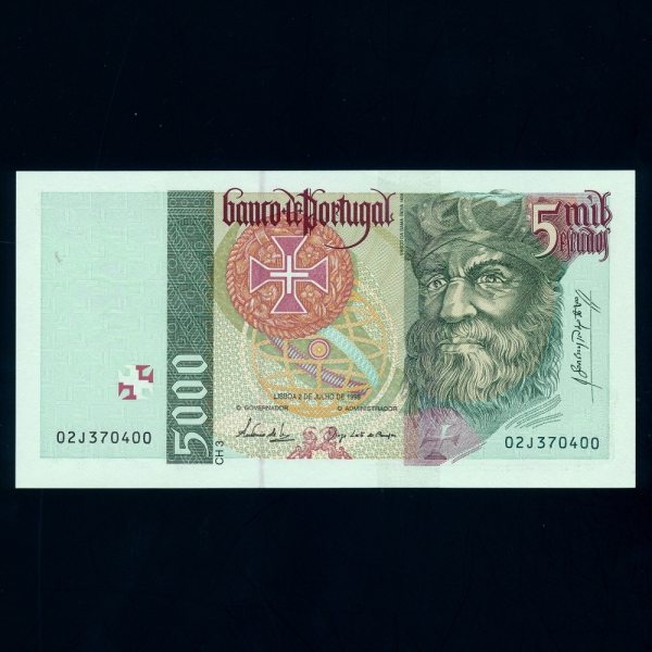 PORTUGAL--P190e-VASCO DA GAMA(ٽ  -Ž谡)-5.000 ESCUDOS-1998