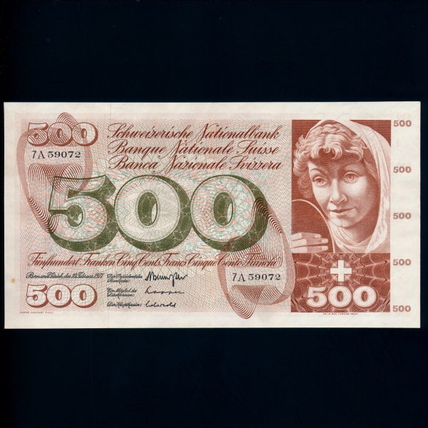 SWITZERLAND--P50-500 FRANKEN-1957~1958