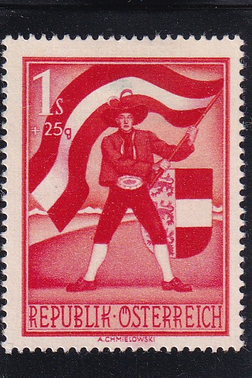 AUSTRIA(Ʈ)-#B270-1+25g-CARINTHIAN WITH AUSTRIAN FLAG(,)-1950.10.10