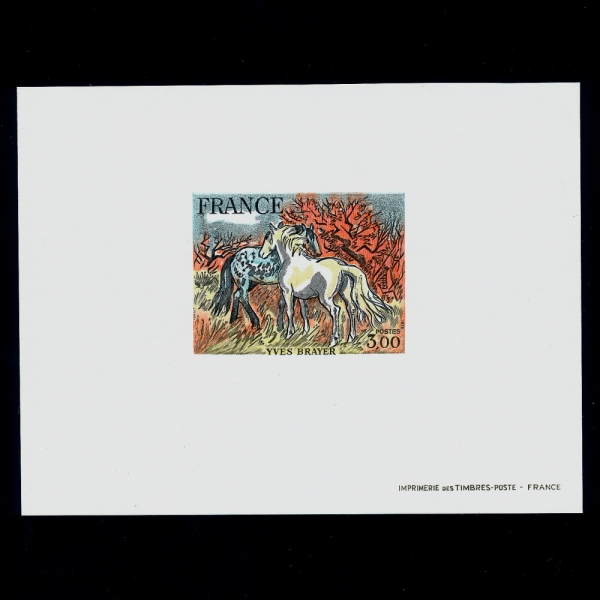 FRANCE()-DELUXE SHEET-#1585-3f-HORSES BY YVES BRAYER(,̺ 극̾)-1978.12.9