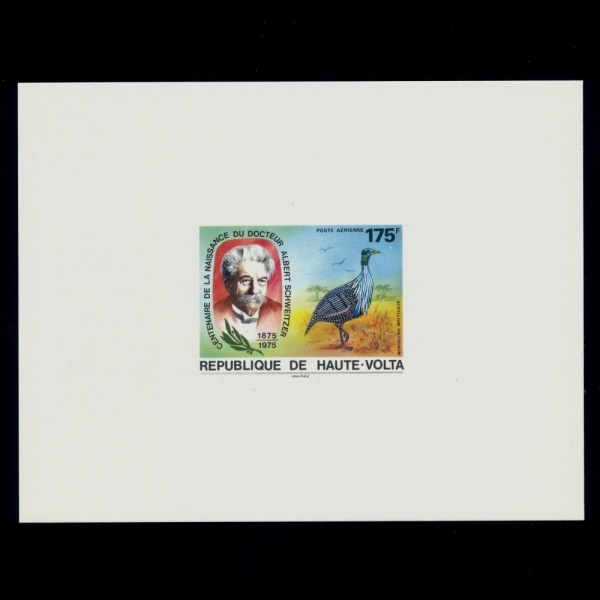 BURKINA FASO(θŰļ)-DELUXE SHEET-#C213-175f-VULTURINE GUINEA FOWL,ALBERT SCHWEITZER(ϻ,˺Ʈ ó)-1975.5.25