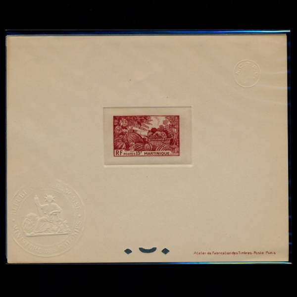 MARTINIQUE(Ƽũ)-DIE PROOF-#230-15f-TROPICAL FRUIT(پ )-1947.6.2