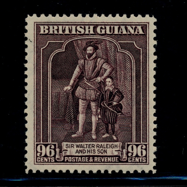 BRITISH GUIANA( Ƴ)-#221-96c-SIR WALTER RALEIGH( Ѹ)-1934.10.1
