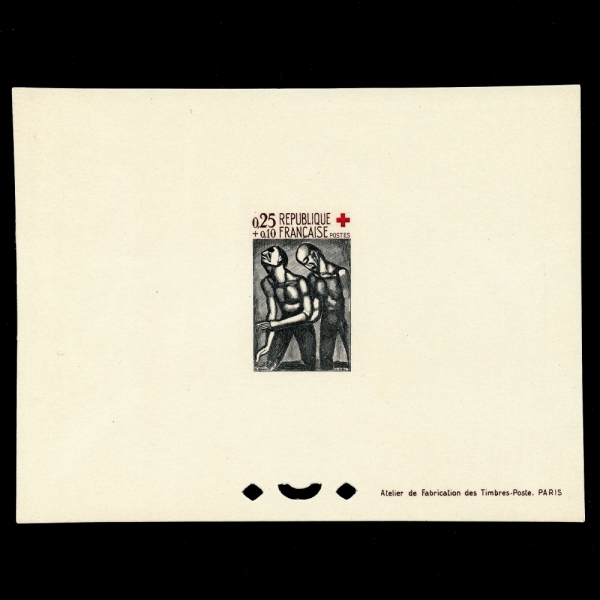 FRANCE()-DELUXE SHEET-#B357-25+10c-THE BLIND CONSOLES THE SEEING,ROUAULT(, Ʈ)-1961.12.2