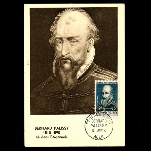 FRANCE(������)-�߽ø�ī��(MAXIMUM CARD)-#B313-12+3f-BERNARD PALISSY(������ �ȸ���)-1957.6.15��