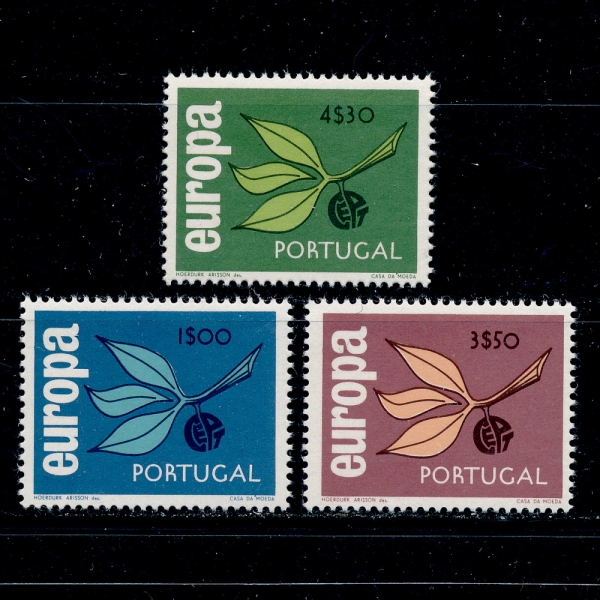 PORTUGAL()-#994~6(3)-EUROPA,LEAVES AND FRUIT(,,)-1967.5.2