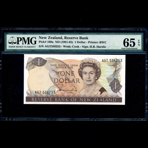 NEW ZEALAND--P169a-PMG65-ELIZABETH II(ں2 )-NO.AGT536253-1981~85