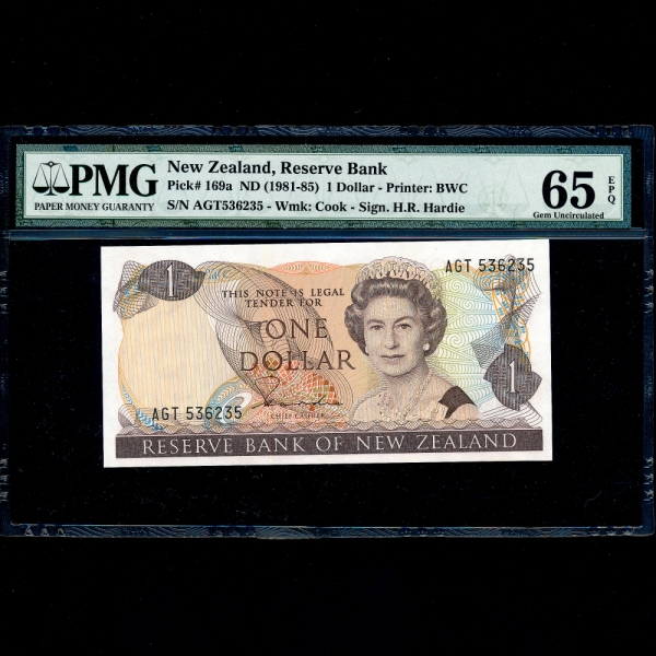 NEW ZEALAND--P169a-PMG65-ELIZABETH II(ں2 )-NO.AGT536255-1981~85