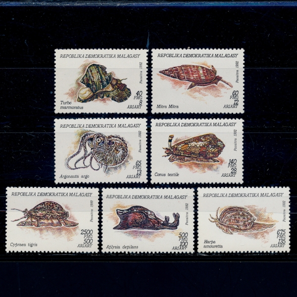 MALAGASY REPUBLIC(ٰī)-#1123~9(7)-MOLLUSKS(ü )-1993.2.3