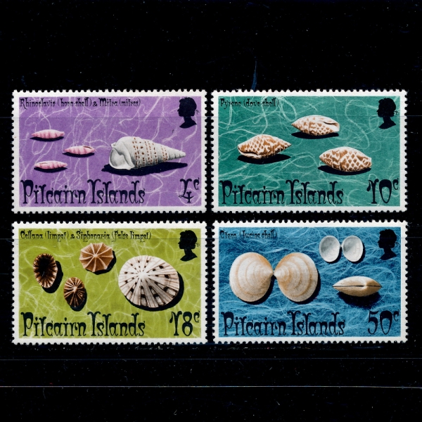 PITCAIRN ISLANDS(ɾ )-#137~140(4)-SHELLS()-1974.4.15