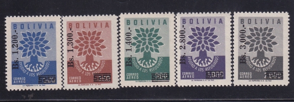 BOLIVIA()-#C232~6(5)-UPROOTED OAK EMBLEM(Ѹ  ũ)-1962.6