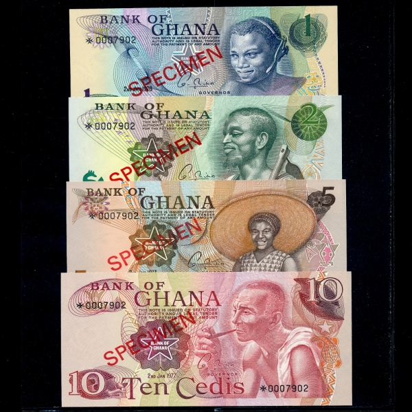 GHANA()-#13~16(4)-SPECIMEN-NO.0007902-1,2,5,10 CEDIS-1973~78