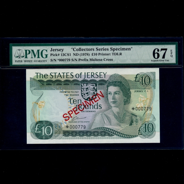 JERSEY( )-#13CS1-PMG67-SPECIMEN-NO.000779-10 POUNDS-1978