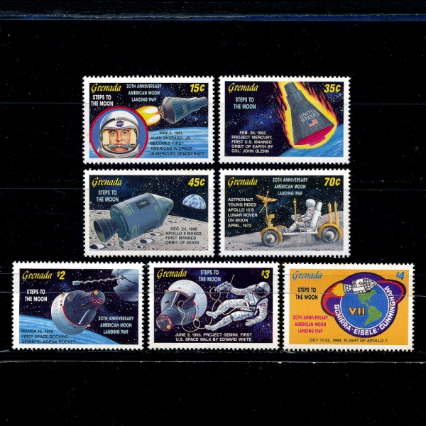 GRENADA(׷)-#A237(7)-FIRST MOON LANDING,50TH ANNIV.( )-1989.7.20