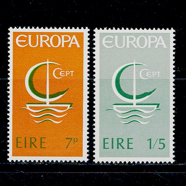 IRELAND(Ϸ)-#216~7(2)-EUROPA,SYBOLIC SAILBOAT(,)-1986.2.26